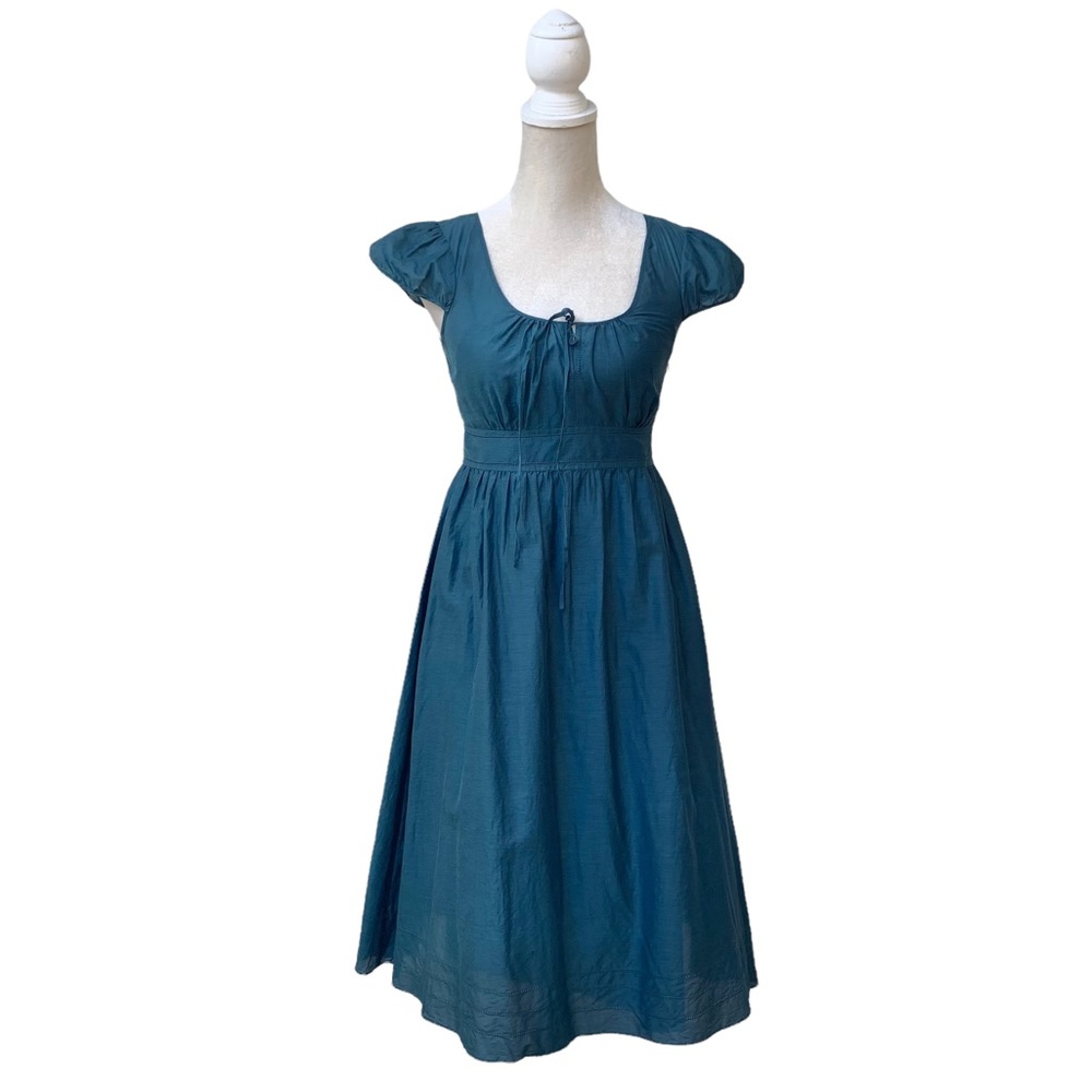BANANA REPUBLIC teal dress cotton silk sz 4 or xs
